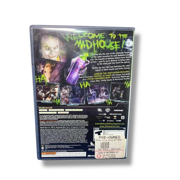 Batman Arkham Asylum Game of the Year Edition Xbox 360 GOTY Complete CIB - Picture 2 of 4